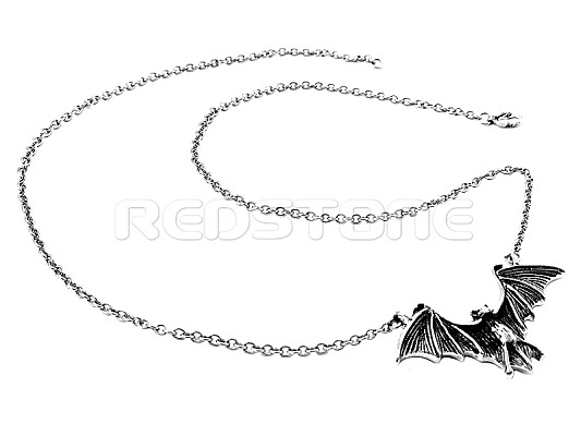 Ocelový náhrdelník s netopýrem